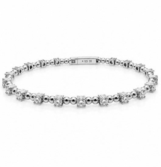 2.00 Ctw Lab Grown Diamond Felx Bangle in 925 Platinum Plated