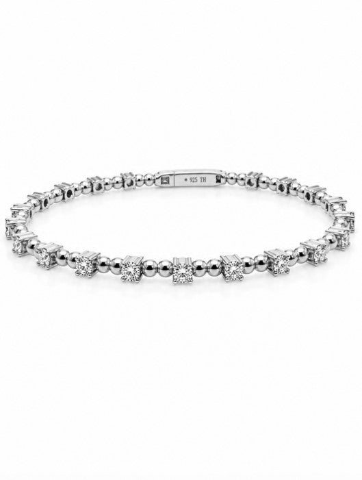 2.20 DEW Moissanite Bangle in 925 Platinum Plated