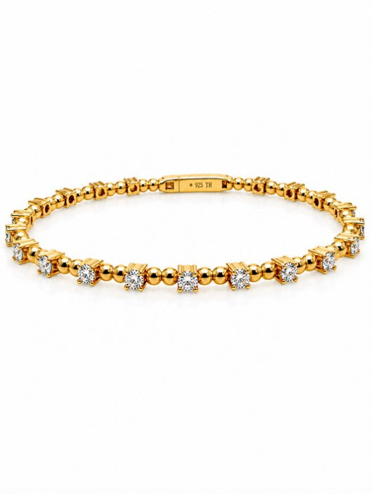 2.20 DEW Moissanite Bangle in 925 Yellow Gold Plated