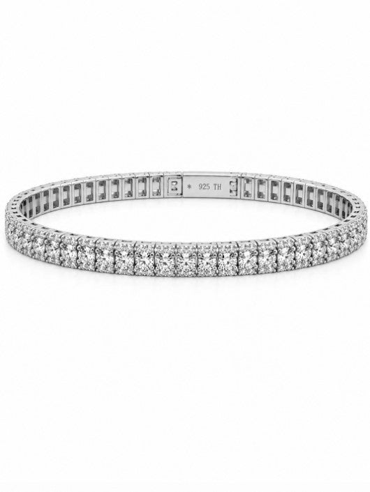 7.90 DEW Moissanite Bangle in 925 Platinum Plated
