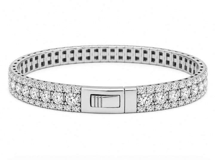 7.90 DEW Moissanite Flex Bangle in 925 Platinum Plated