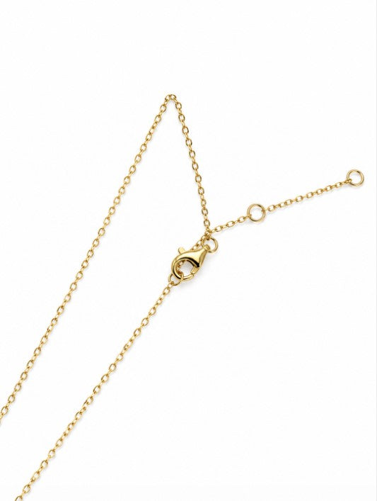 Pearl and Lab Grown Diamond Necklace in 925 Yellow Gold Plated
