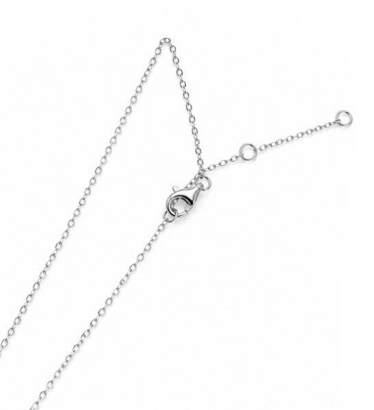 Pearl and Lab Grown Diamond Necklace in 925 Platinum Plated