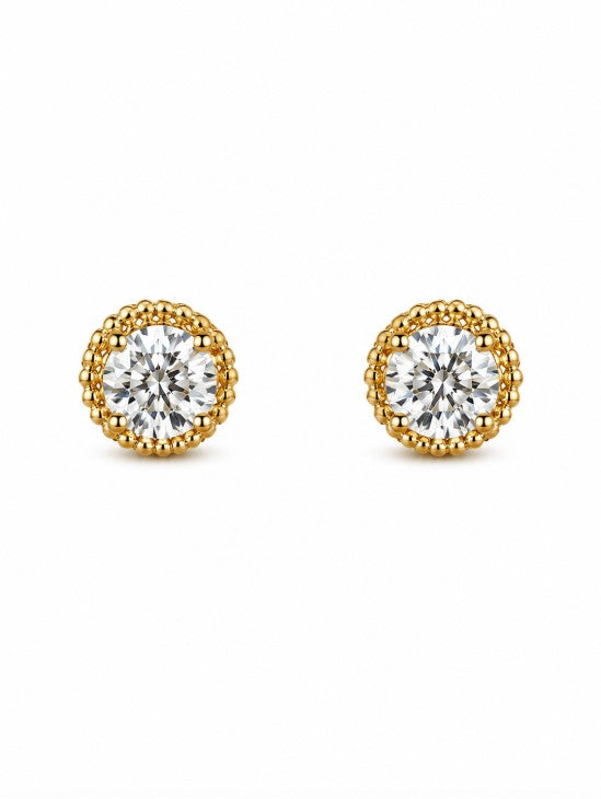 1.18 Ctw Lab Grown Diamond Earring in 925 Yellow Gold Plated