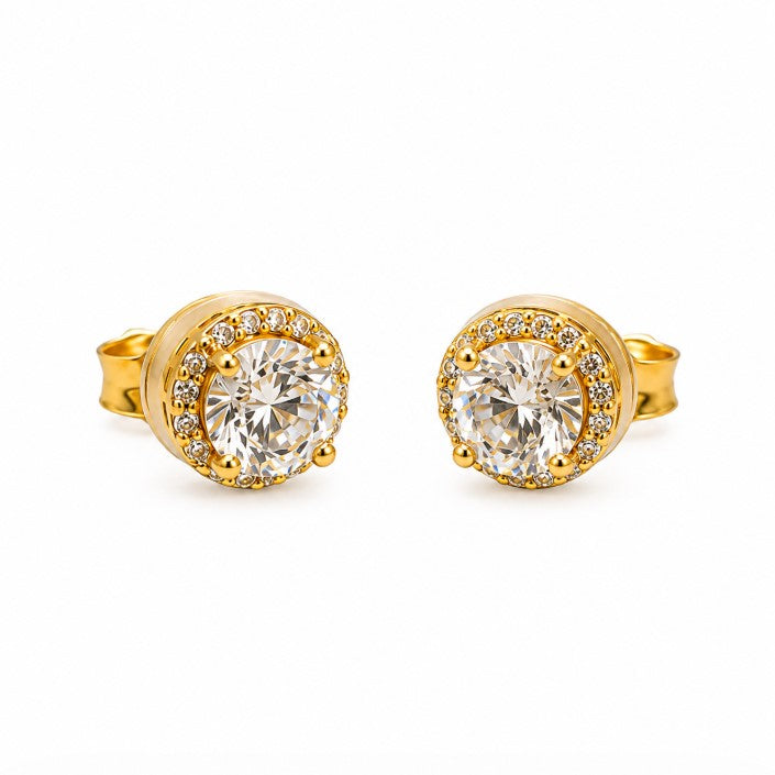 1.18 Ctw Lab Grown Diamond Earring in 925 Yellow Gold Plated