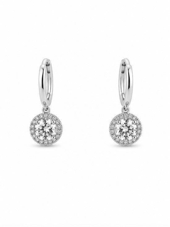 1.24 Ctw Lab Grown Diamond Earring in 925 Platinum Plated
