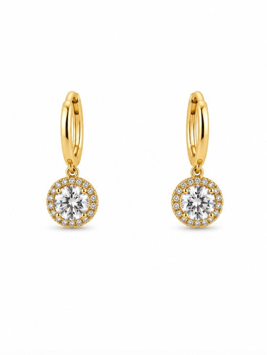 1.24 Ctw Lab Grown Diamond Earring in 925 Yellow Gold Plated