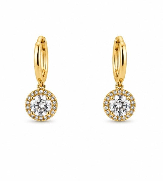 1.24 Ctw Lab Grown Diamond Earring in 925 Yellow Gold Plated