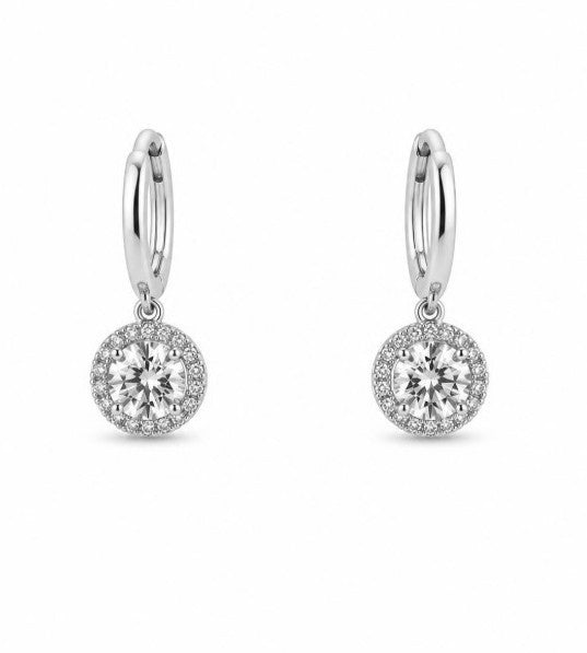 1.24 Ctw Lab Grown Diamond Earring in 925 Platinum Plated