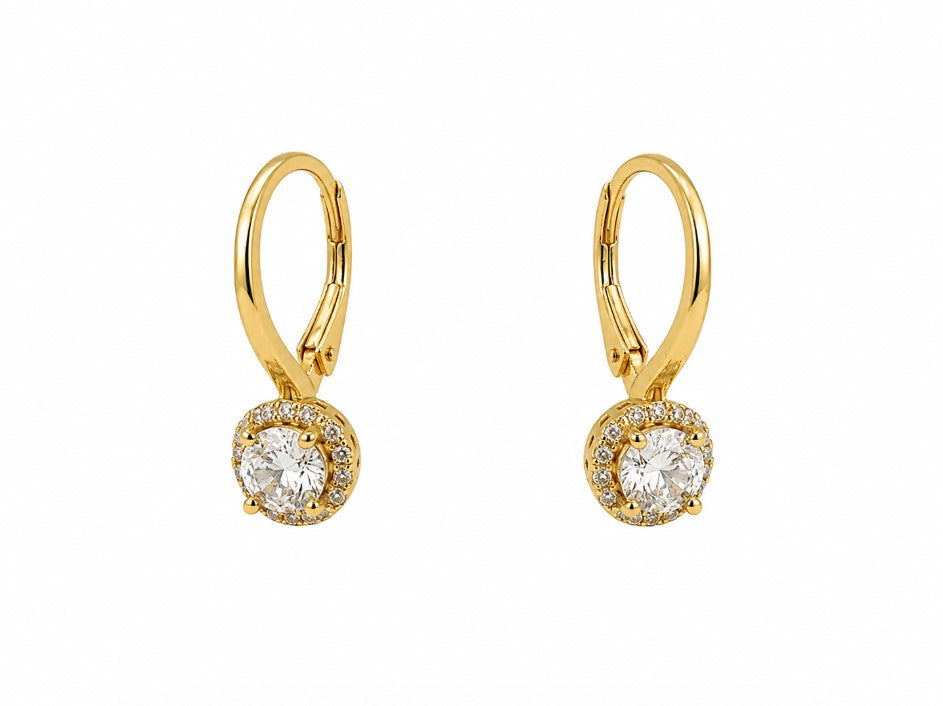 1.24 Ctw Lab Grown Diamond Earring in 925 Yellow Gold Plated