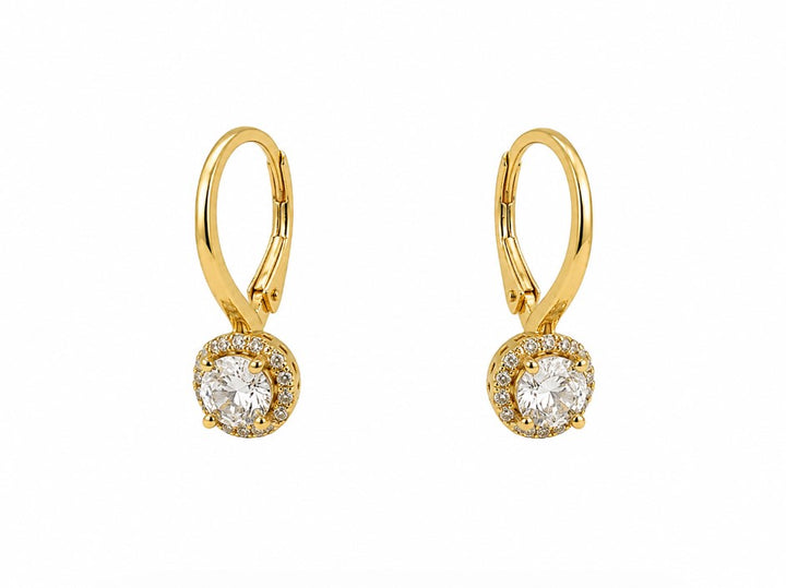 1.24 Ctw Lab Grown Diamond Earring in 925 Yellow Gold Plated