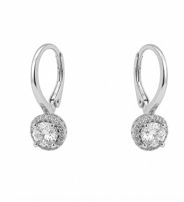 1.24 Ctw Lab Grown Diamond Earring in 925 Platinum Plated