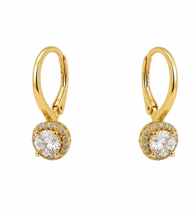 1.24 Ctw Lab Grown Diamond Earring in 925 Yellow Gold Plated