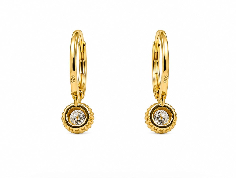 1.24 Ctw Lab Grown Diamond Earring in 925 Yellow Gold Plated