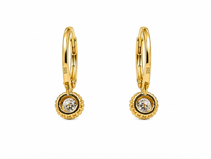 1.24 Ctw Lab Grown Diamond Earring in 925 Yellow Gold Plated