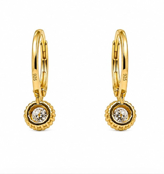 1.24 Ctw Lab Grown Diamond Earring in 925 Yellow Gold Plated