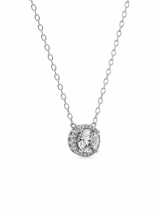 1.19 Ctw Lab Grown Diamond Necklace in 925 Platinum Plated