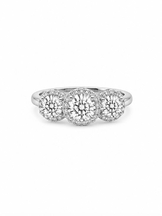1.57 Ctw Lab Grown Diamond Ring in 925 Platinum Plated