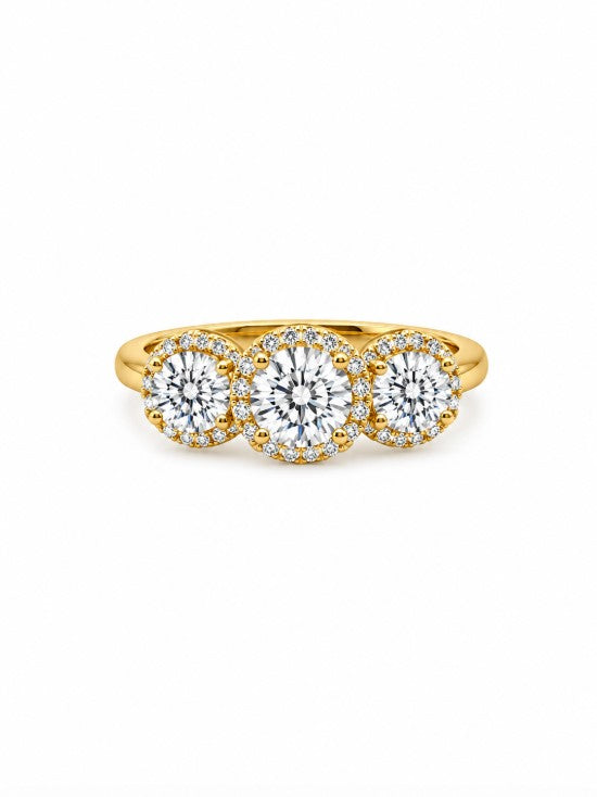 1.57 Ctw Lab Grown Diamond Ring in 925 Yellow Gold Plated