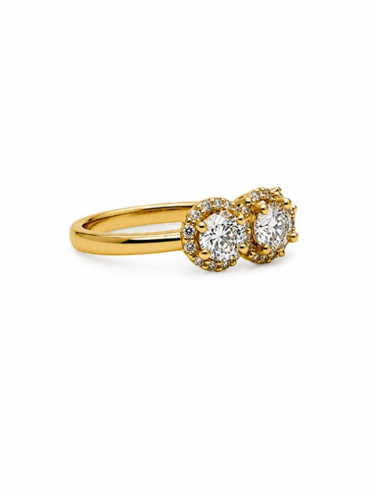 1.57 Ctw Lab Grown Diamond Ring in 925 Yellow Gold Plated