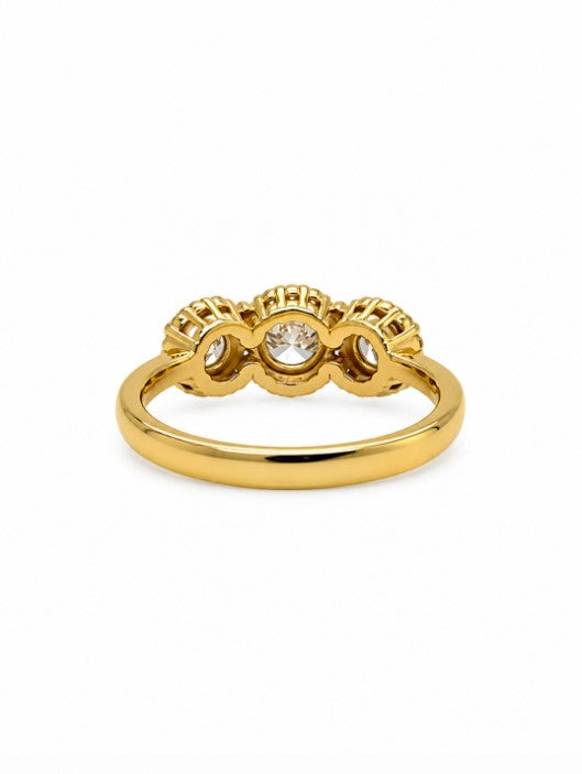 1.57 Ctw Lab Grown Diamond Ring in 925 Yellow Gold Plated