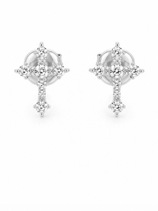 0.45 DEW Moissanite Earring in 925 Platinum Plated