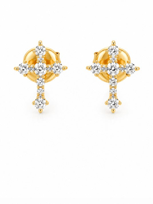 0.45 DEW Moissanite Earring in 925 Yellow Gold Plated