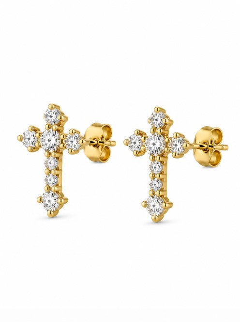 0.45 DEW Moissanite Earring in 925 Yellow Gold Plated