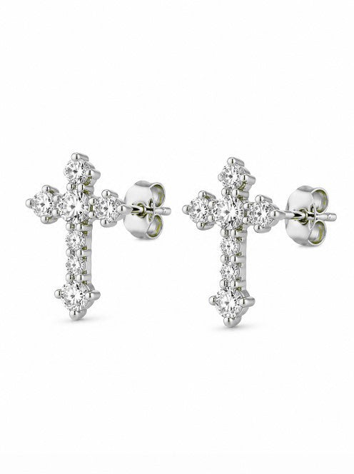 0.45 DEW Moissanite Earring in 925 Platinum Plated