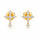 0.45 Ctw Lab Grown Diamond Cross Earring in 925 Yellow Gold Plated