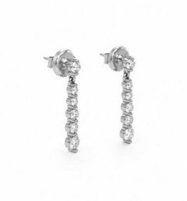 1.37 Ctw Lab Grown Diamond Earring in 925 Platinum Plated