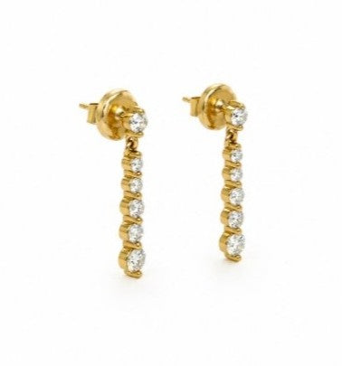 1.37 Ctw Lab Grown Diamond Earring in 925 Yellow Gold Plated