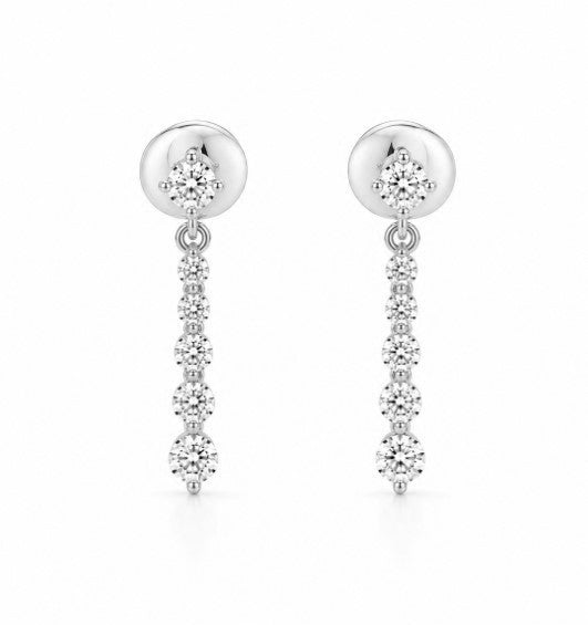 1.37 Ctw Lab Grown Diamond Earring in 925 Platinum Plated