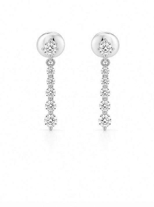 1.70 DEW Moissanite Earring in 925 Platinum Plated