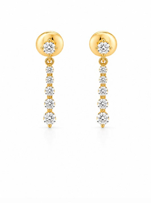 1.70 DEW Moissanite Earring in 925 Yellow Gold Plated