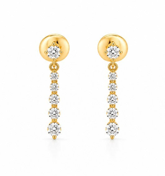 1.37 Ctw Lab Grown Diamond Earring in 925 Yellow Gold Plated