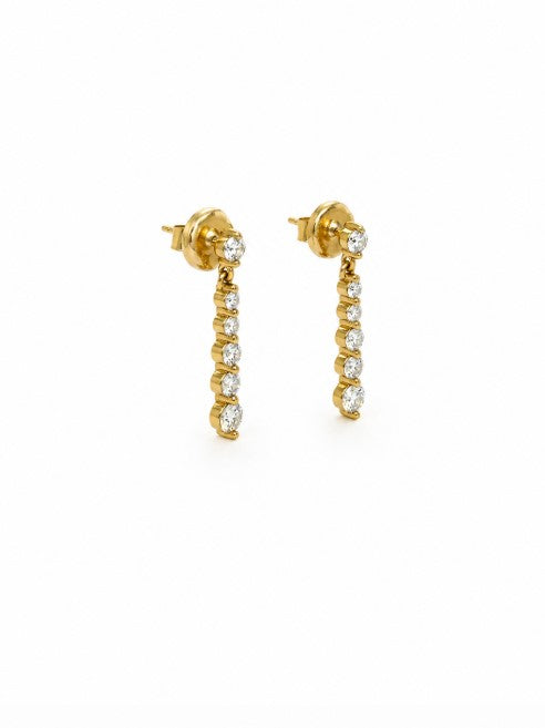 1.70 DEW Moissanite Earring in 925 Yellow Gold Plated