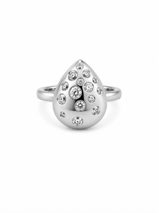 0.72 Ctw Lab Grown Diamond Ring in 925 Platinum Plated