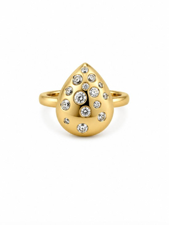 0.72 Ctw Lab Grown Diamond Ring in 925 Yellow Gold Plated