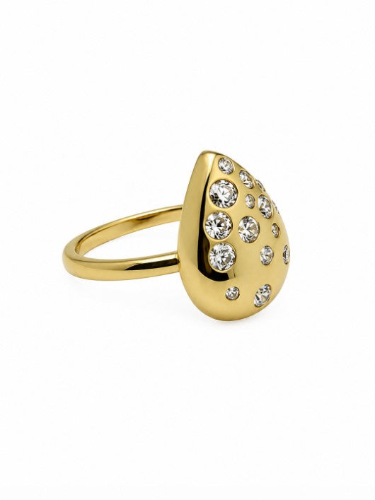 0.72 Ctw Lab Grown Diamond Ring in 925 Yellow Gold Plated