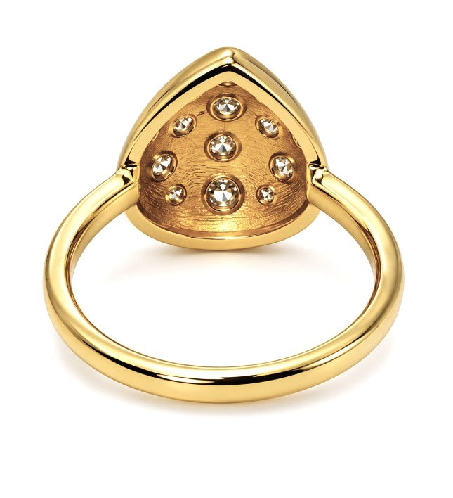 0.72 Ctw Lab Grown Diamond Ring in 925 Yellow Gold Plated
