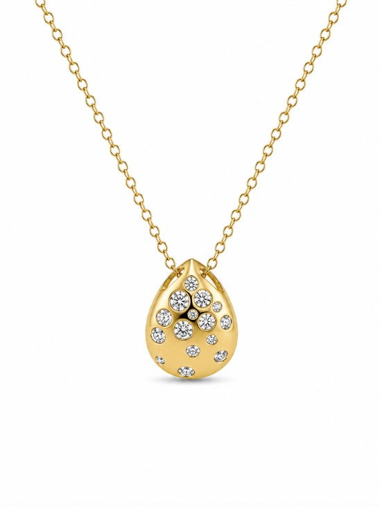 0.75 Ctw Lab Grown Diamond Necklace in 925 Yellow Gold Plated
