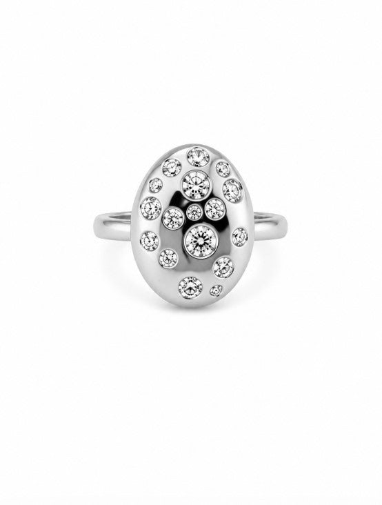0.86 Ctw Lab Grown Diamond Ring in 925 Platinum Plated