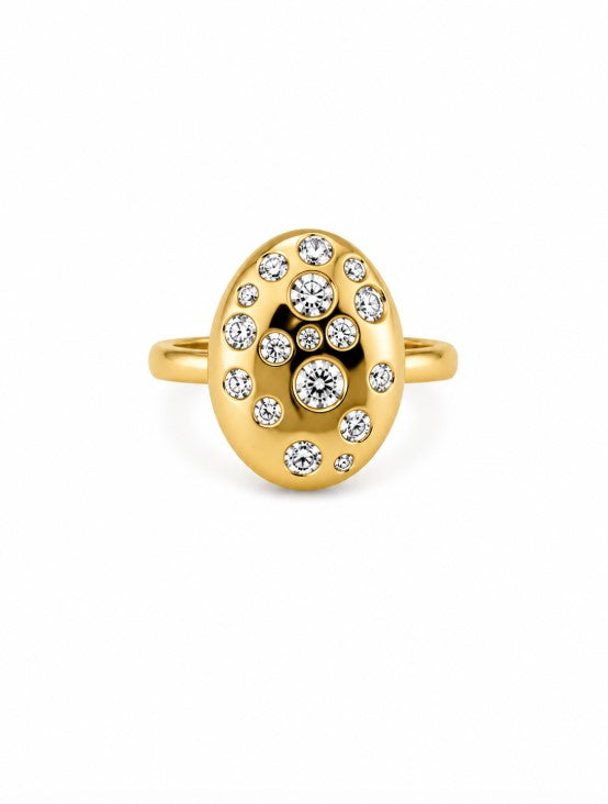 0.86 Ctw Lab Grown Diamond Ring in 925 Yellow Gold Plated