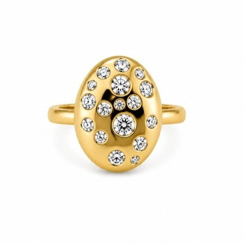 0.86 Ctw Lab Grown Diamond Ring in 925 Yellow Gold Plated