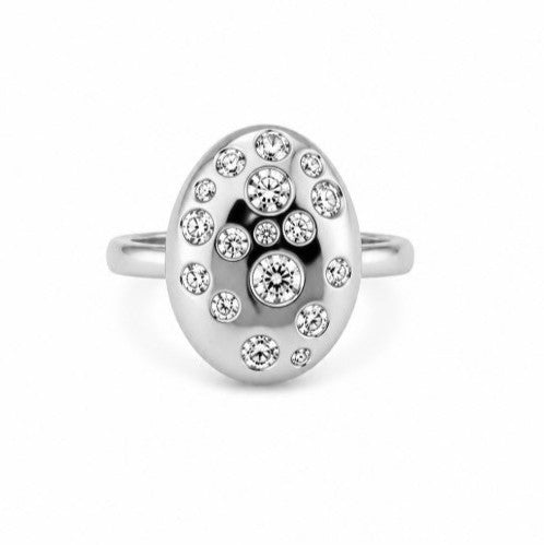 0.86 Ctw Lab Grown Diamond Ring in 925 Platinum Plated