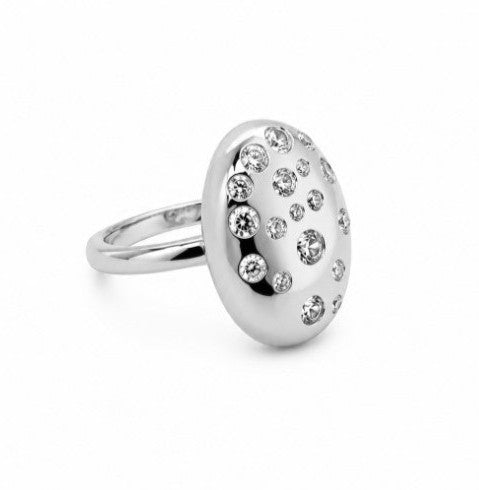 0.86 Ctw Lab Grown Diamond Ring in 925 Platinum Plated