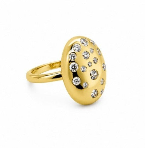 0.86 Ctw Lab Grown Diamond Ring in 925 Yellow Gold Plated