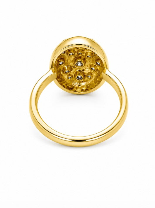 0.86 Ctw Lab Grown Diamond Ring in 925 Yellow Gold Plated