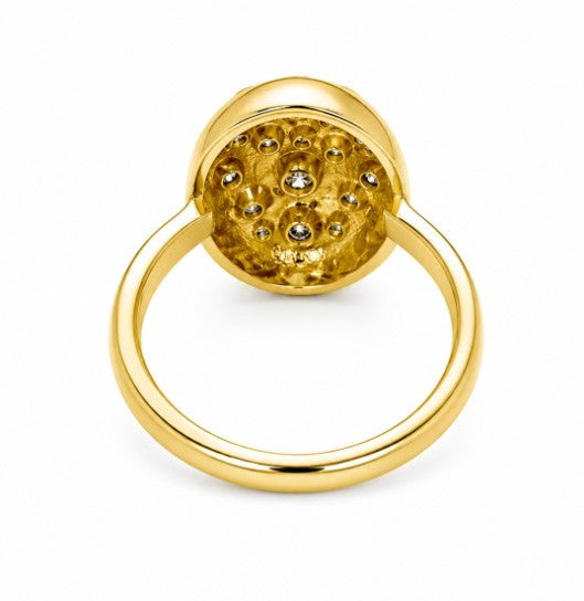 0.86 Ctw Lab Grown Diamond Ring in 925 Yellow Gold Plated